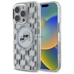   Karl Lagerfeld KLHMP16LHMCKMHT IML Monogram Karl&Choupette Head MagSafe tok iPhone 16 Pro - átlátszó