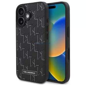 Karl Lagerfeld KLHMP16MPKHPORPK Hot Stamp Magsafe keménytok iPhone 16 Plus - fekete