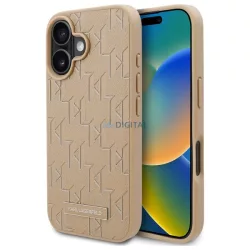   Karl Lagerfeld KLHMP16SPKHPORPE Hot Stamp Magsafe keménytok iPhone 16 - bézs