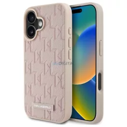   Karl Lagerfeld KLHMP16SPKHPORPP Hot Stamp Magsafe keménytok iPhone 16 - rózsaszín