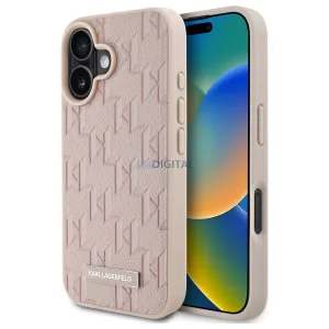 Karl Lagerfeld KLHMP16SPKHPORPP Hot Stamp Magsafe keménytok iPhone 16 - rózsaszín