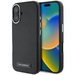   Karl Lagerfeld KLHMP16MPGMSRPK FW Metal Plate MagSafe keménytok iPhone 16 Plus - fekete
