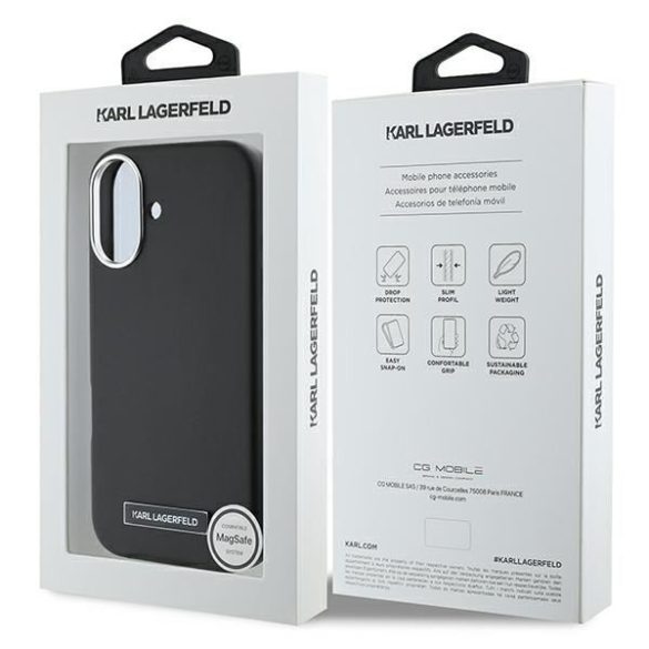 Karl Lagerfeld KLHMP16MPGMSRPK FW Metal Plate MagSafe keménytok iPhone 16 Plus - fekete