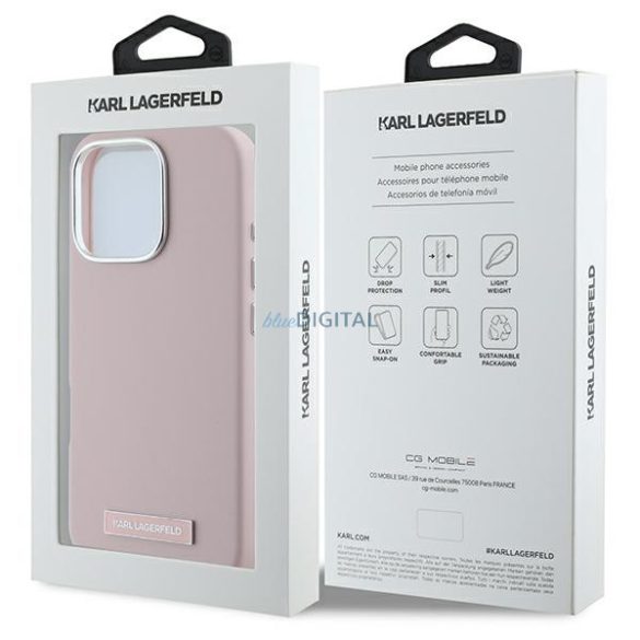 Karl Lagerfeld KLHMP16LPGMSRPP FW Metal Plate MagSafe keménytok iPhone 16 Pro - rózsaszín