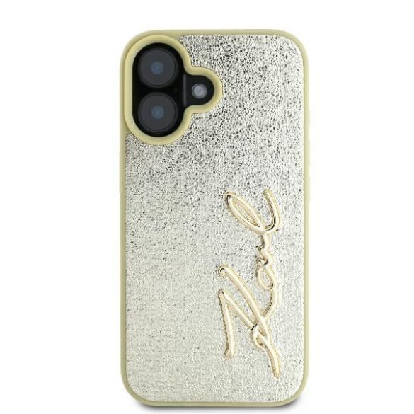 Karl Lagerfeld KLHCP16SPFMFBKMD Metal Signature keménytok iPhone 16 - arany színű