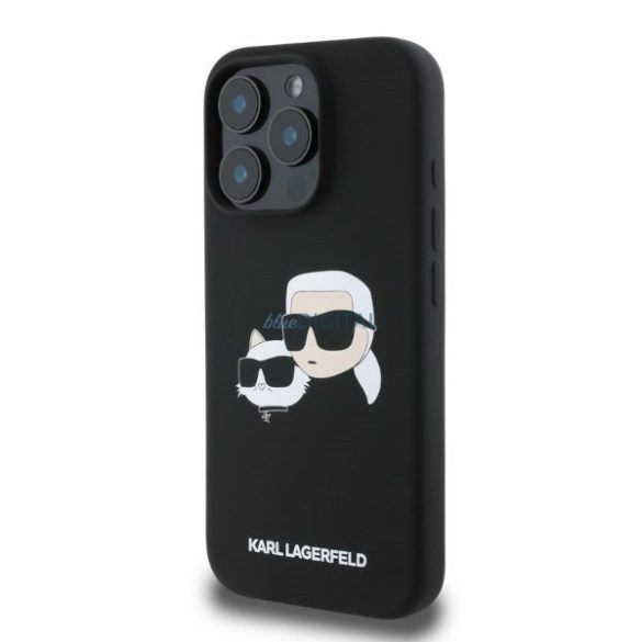 Karl Lagerfeld KLHMP16XSKCHPPLK Silicone Double Heads Print MagSafe keménytok iPhone 16 Pro Max - fekete