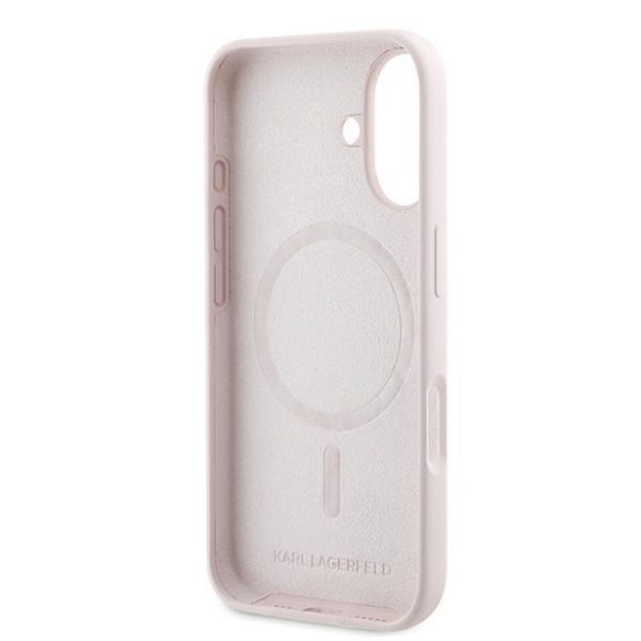 Karl Lagerfeld KLHMP16MSKCHPPLP Silicone Double Heads Print MagSafe keménytok iPhone 16 Plus - rózsaszín