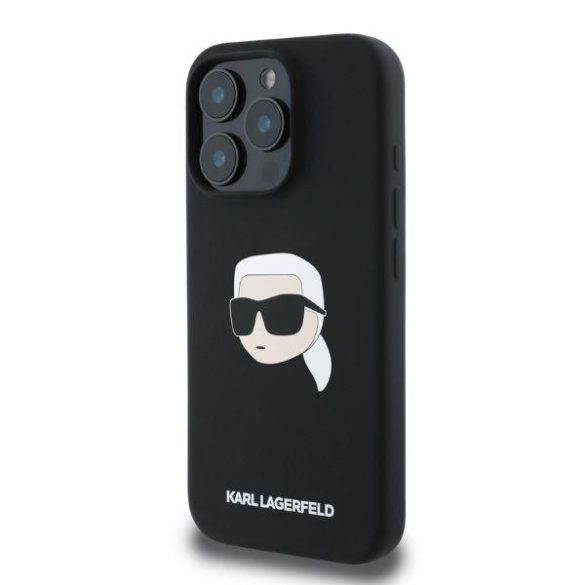 Karl Lagerfeld KLHMP16XSKHPPLK Silicone Karl Head Print MagSafe keménytok iPhone 16 Pro Max - fekete