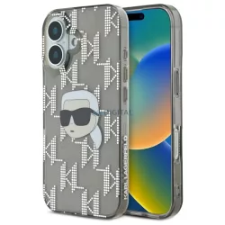   Karl Lagerfeld KLHCP16SHKLPKHK IML Karl Head Electroplated keménytok iPhone 16 - fekete
