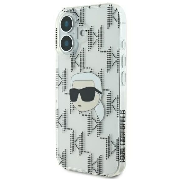 Karl Lagerfeld KLHCP16SHKLPKHT IML Karl Head Electroplated keménytok iPhone 16 - átlátszó