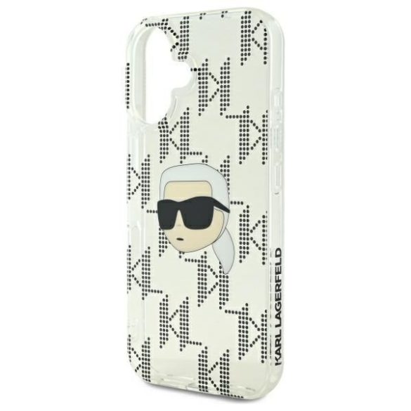 Karl Lagerfeld KLHCP16SHKLPKHT IML Karl Head Electroplated keménytok iPhone 16 - átlátszó