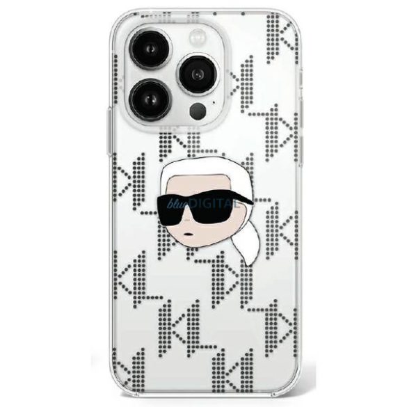 Karl Lagerfeld KLHCP16LHKLPKHT IML Karl Head Electroplated keménytok iPhone 16 Pro - átlátszó