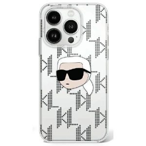 Karl Lagerfeld KLHCP16XHKLPKHT IML Karl Head Electroplated keménytok iPhone 16 Pro Max - átlátszó