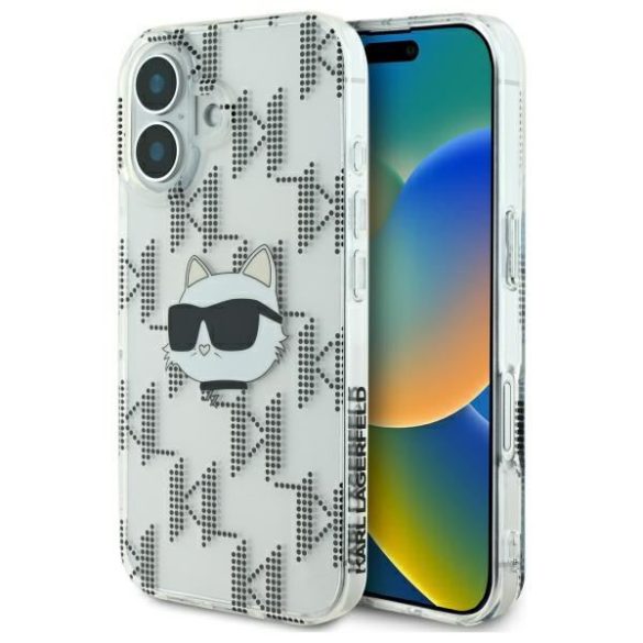 Karl Lagerfeld KLHCP16SHKLPCHT IML Choupette Head Electroplated keménytok iPhone 16 - átlátszó