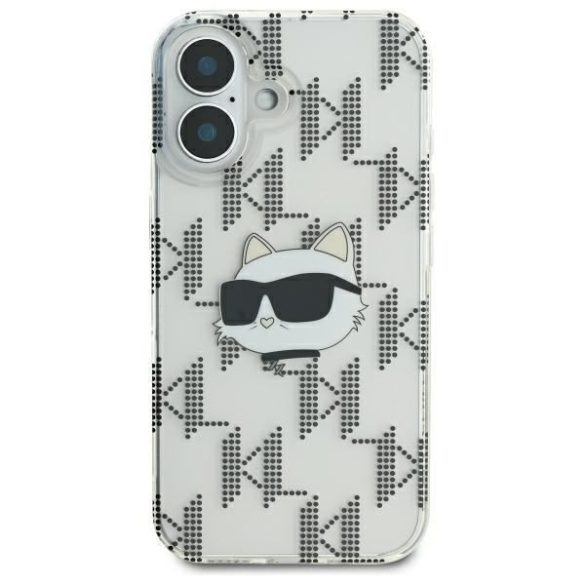 Karl Lagerfeld KLHCP16SHKLPCHT IML Choupette Head Electroplated keménytok iPhone 16 - átlátszó