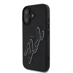   Karl Lagerfeld KLHCP16S3DRKSDLK 3D Rubber Signature keménytok iPhone 16 - fekete