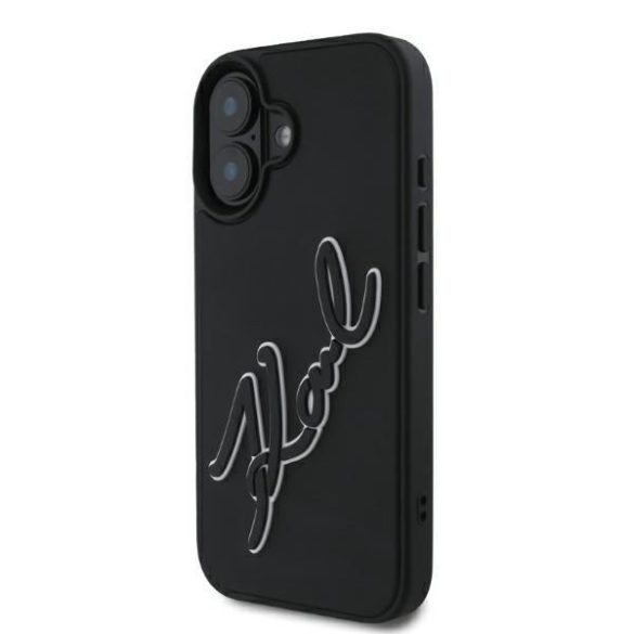 Karl Lagerfeld KLHCP16S3DRKSDLK 3D Rubber Signature keménytok iPhone 16 - fekete