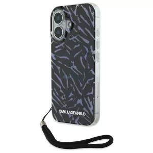 Karl Lagerfeld KLHCP16MHZBPKCCU Zebra With Cord tok iPhone 16 Plus - lila