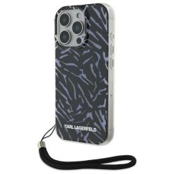   Karl Lagerfeld KLHCP16LHZBPKCCU Zebra With Cord tok iPhone 16 Pro - lila
