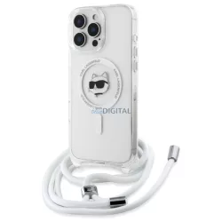  Karl Lagerfeld KLHMP16LHCCHNT IML Choupette Head & Cord MagSafe-kompatibilis keménytok iPhone 16 Pro - átlátszó
