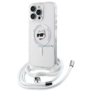 Karl Lagerfeld KLHMP16LHCCHNT IML Choupette Head & Cord MagSafe-kompatibilis keménytok iPhone 16 Pro - átlátszó