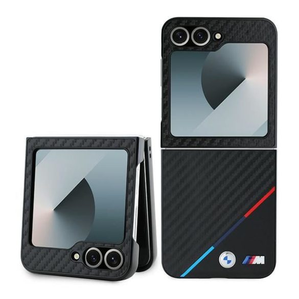 BMW BMHCZF623PUDTK Carbon Tricolor tok Samsung Galaxy Z Flip6 F741 - fekete