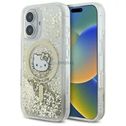   Hello Kitty HKHMP16SLGDIH Liquid Glitter Fever MagSafe-kompatibilis keménytok iPhone 16 - fehér