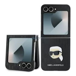   Karl Lagerfeld KLHCZF6PGKSKIHK Saffiano Monogram tok Samsung Galaxy Z Flip6 F741 - fekete