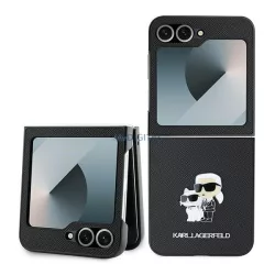   Karl Lagerfeld KLHCZF6SAPKCNPK Saffiano Metal Pin tok Samsung Galaxy Z Flip6 F741 - fekete