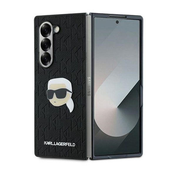 Karl Lagerfeld KLHCZFD6PGKSKIHK Saffiano Monogram Head Pin tok Samsung Galaxy Z Fold6 F956 - fekete