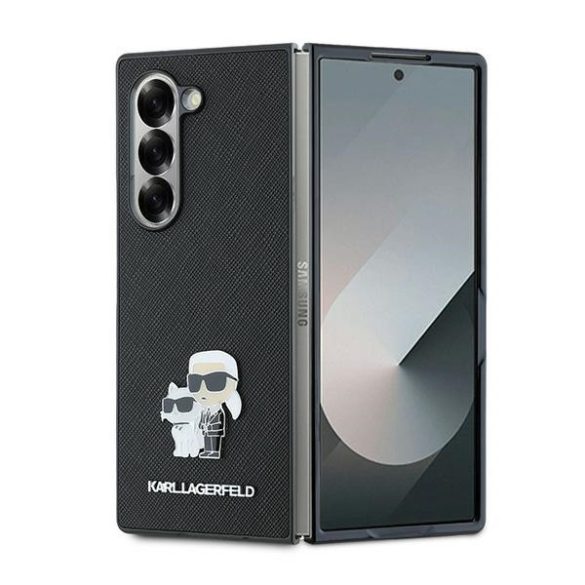 Karl Lagerfeld KLHCZFD6SAPKCNPK Saffiano Metal Pin tok Samsung Galaxy Z Fold6 F956 - fekete