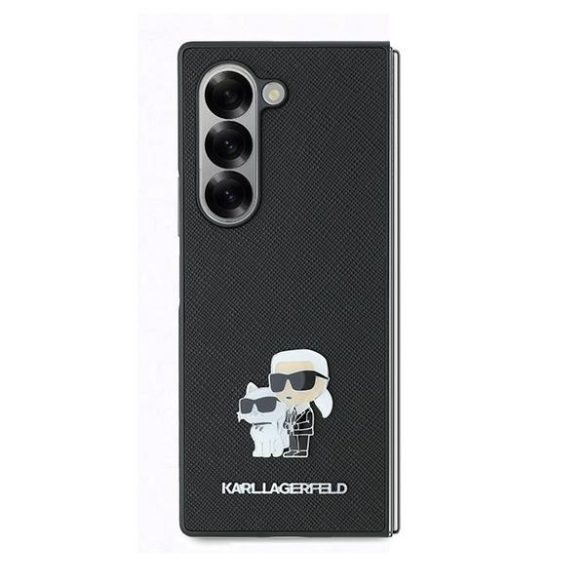 Karl Lagerfeld KLHCZFD6SAPKCNPK Saffiano Metal Pin tok Samsung Galaxy Z Fold6 F956 - fekete