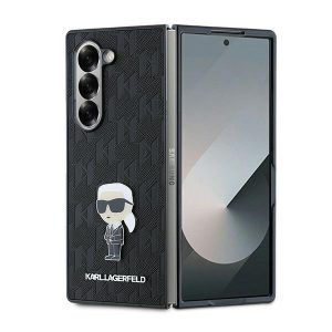 Karl Lagerfeld KLHCZFD6SAPKINPKK Saffiano Ikonik Pin tok Samsung Galaxy Z Fold6 F956 - fekete