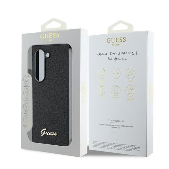 Guess GUHCZFD6HGGSHK 4G Glitter Script tok Samsung Galaxy Z Fold6 F956 - fekete