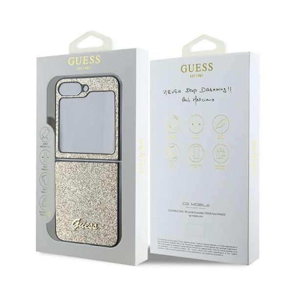 Guess GUHCZF6HGGSHD 4G Glitter Script tok Samsung Galaxy Z Flip6 F741 - arany színű