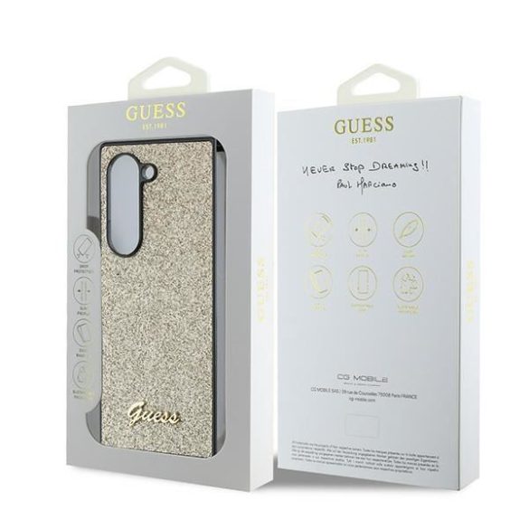 Guess GUHCZFD6HGGSHD 4G Glitter Script tok Samsung Galaxy Z Fold6 F956 - arany színű