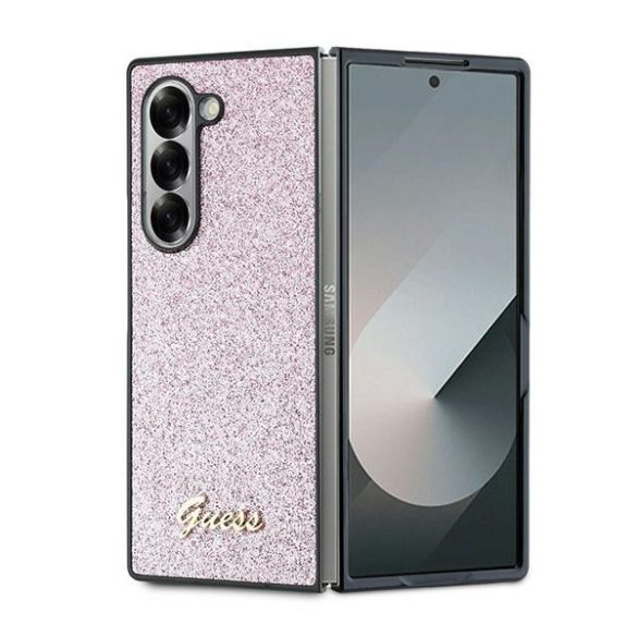 Guess GUHCZFD6HGGSHP 4G Glitter Script keménytok Samsung Galaxy Z Fold6 F956 - rózsaszín