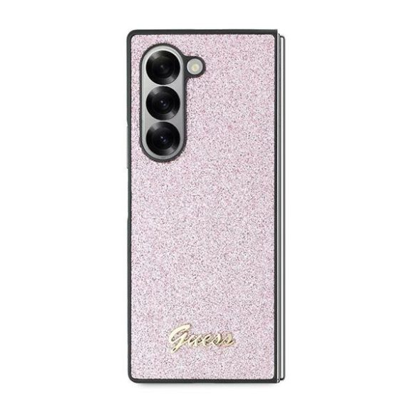 Guess GUHCZFD6HGGSHP 4G Glitter Script keménytok Samsung Galaxy Z Fold6 F956 - rózsaszín