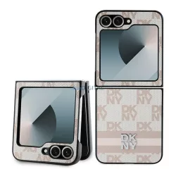   DKNY DKHCZF6PCPTSSP Chequered Pattern Printed Stripes tok Samsung Galaxy Z Flip6 F741 - rózsaszín
