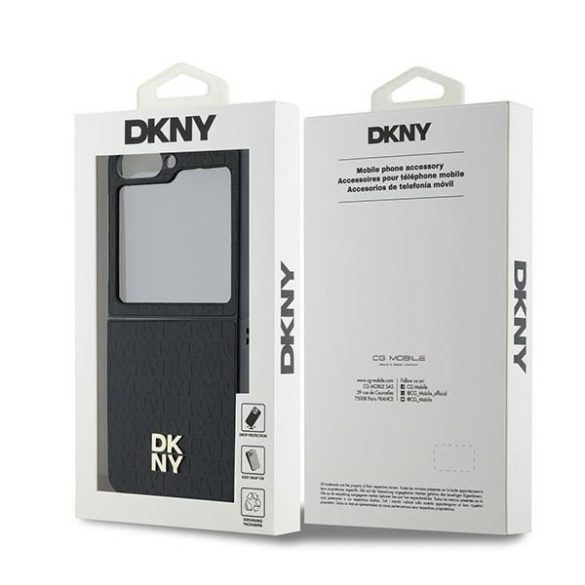 DKNY DKHCZF6PSHRPSK Repeat Pattern Stack Logo tok Samsung Galaxy Z Flip6 F741 - fekete