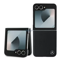   Mercedes MEHMZF623RBGVK Leather Wood Imitation MagSafe tok Samsung Galaxy Z Flip6 F741 - fekete
