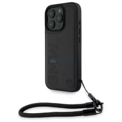   BMW BMHCP16L23RMRLK Signature Leather Wordmark keménytok iPhone 16 Pro - fekete