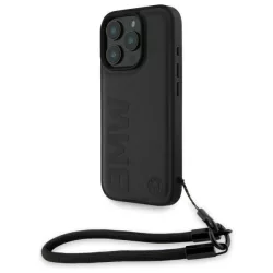   BMW BMHCP16X23RMRLK Signature Leather Wordmark keménytok iPhone 16 Pro Max - fekete