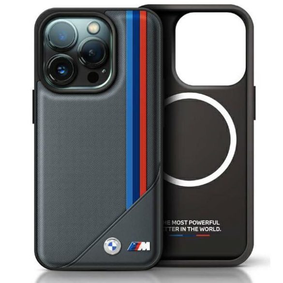 BMW BMHMP16X23PUTRA M Meshed Tricolor Stripes MagSafe tok iPhone 16 Pro Max - antracitszürke