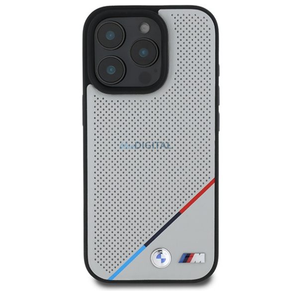 BMW BMHMP16L23PUPDG M Perforated Tricolor Line MagSafe tok iPhone 16 Pro - szürke