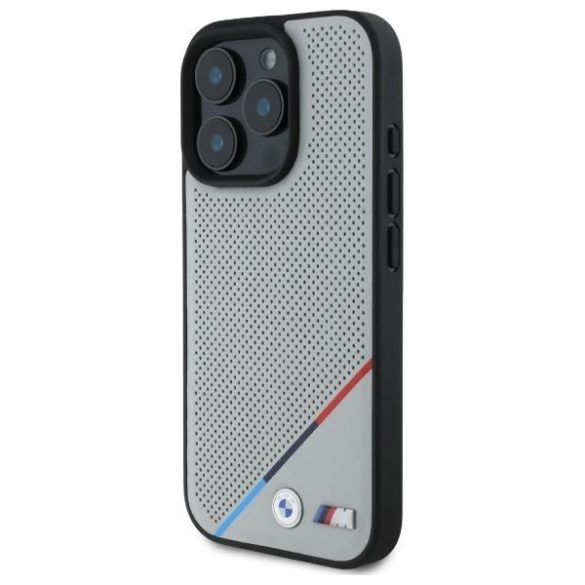 BMW BMHMP16X23PUPDG M Perforated Tricolor Line MagSafe tok iPhone 16 Pro Max - szürke