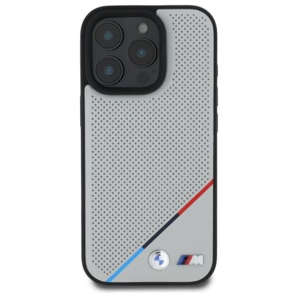 BMW BMHMP16X23PUPDG M Perforated Tricolor Line MagSafe tok iPhone 16 Pro Max - szürke