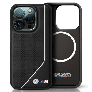 BMW BMHMP16L23PUCPK M Perforated Twisted Line MagSafe tok iPhone 16 Pro - fekete