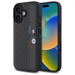   BMW BMHCP16S23PUPVA M Perforated Tricolor Detail Line tok iPhone 16 - antracitszürke
