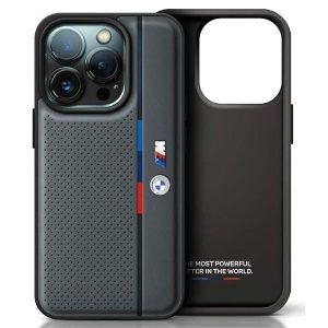 BMW BMHCP16S23PUPVA M Perforated Tricolor Detail Line tok iPhone 16 - antracitszürke